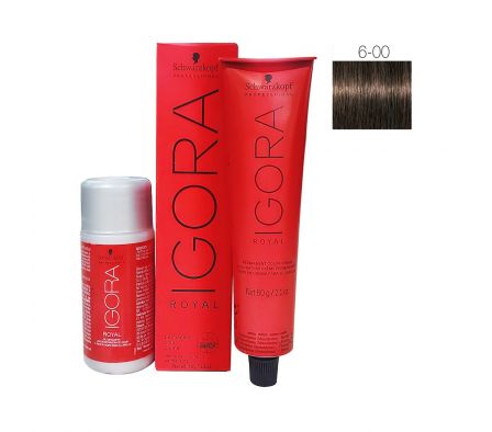 Igora royal 6-00 rubio oscuro 60ml + agua oxigenada./.