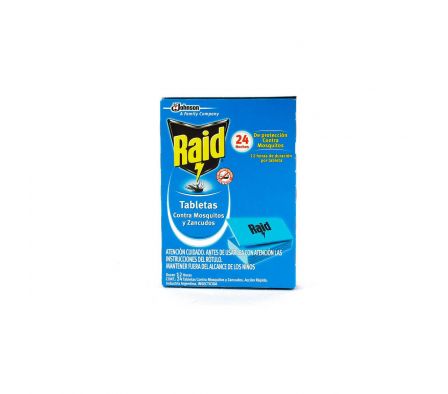 RAID MATA MOSQUITOS (LARGA DURACION) CJ X 24 TABL.REPELENTE