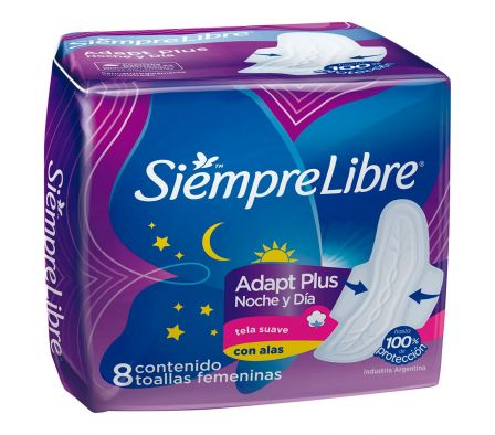 Siempre Libre toalla fem nocturna c/a paq.8 unid.