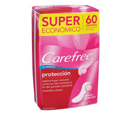 Care Free protector diario original s/perfume paq.60 unid.