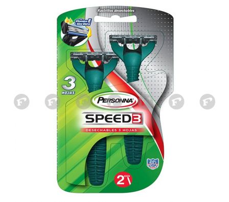 Personna speed 3 maquina de afeitar blister2 unid.