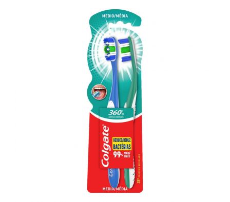Colgate cepillo 360° medio x 2 unid-|*|