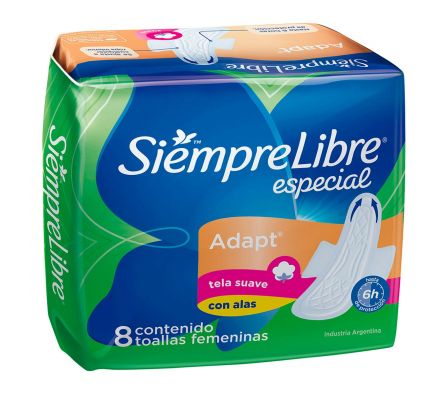 Siempre Libre toalla fem especial con alas paq.8 unid.