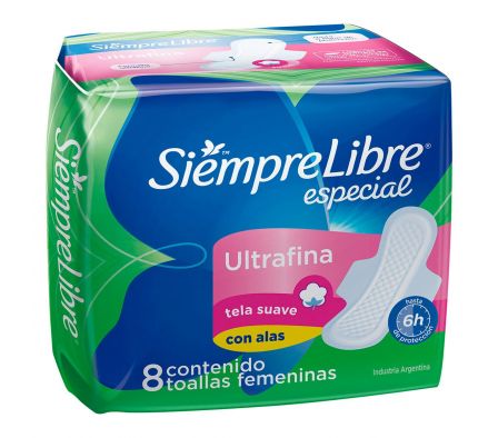Siempre Libre toalla fem especial ultrafina c/a paq.8 unid.