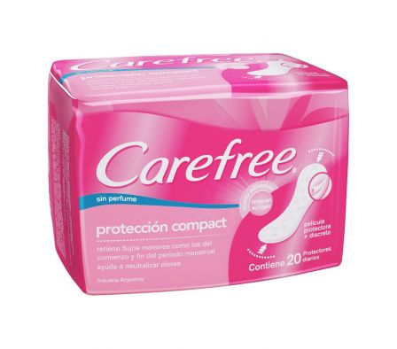 Care Free protector diario compact sin perfume paq.20 unid.