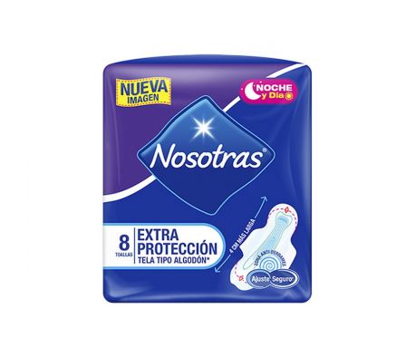 Nosotras toalla fem suavesc extra prot dia/noch paq.8 unid.