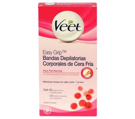 Veet bandas depilatorias corporales piel normal cj12 unid./.