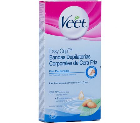 Veet bandas depilatorias corporales piel sensibl cj12 uni./.