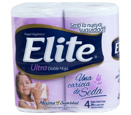 Elite papel higienico ultra con ext.de seda paq.4 unid.