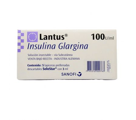 LANTUS INS.GLARGINA 100 UI SOLOSTAR 3 ML CJ X 5 APLICADOR