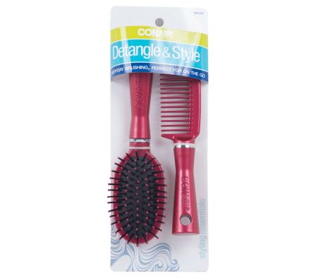 Conair cepillo colchado + peine para cartera unid.