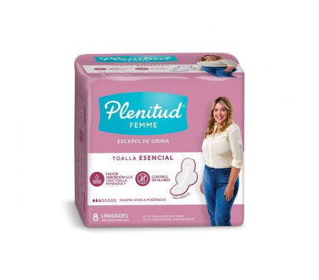 Plenitud femme toallas hig normal con alas paq.8 unid../.