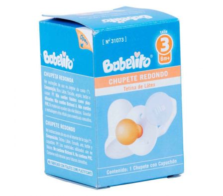 Babelito chupete red.n°3 c/tapa celeste cj1 unid.