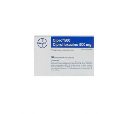 CIPRO 500 MG. CJ X 10 COMPRIMIDOS