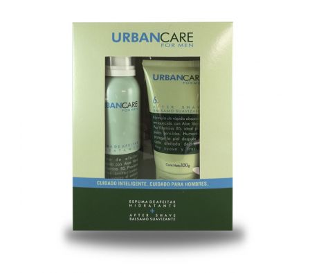 Urbancare espuma de afeitar 149gr.+balsamo 100ml estuche