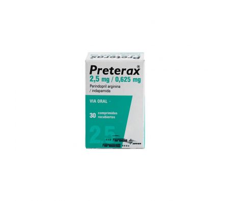 PRETERAX 2,5 MG  0,625 MG. FR. X 30 COMP. REC.