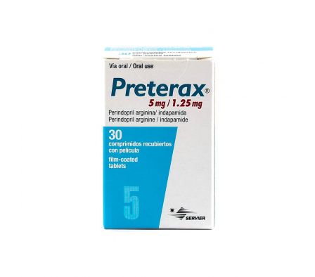 PRETERAX 5 MG  1,25 MG. FR. X 30 COMP. REC.