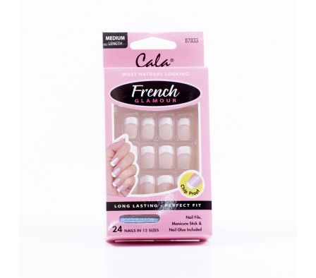 Cala uñas francesita con brillo medium con pegamento 87833