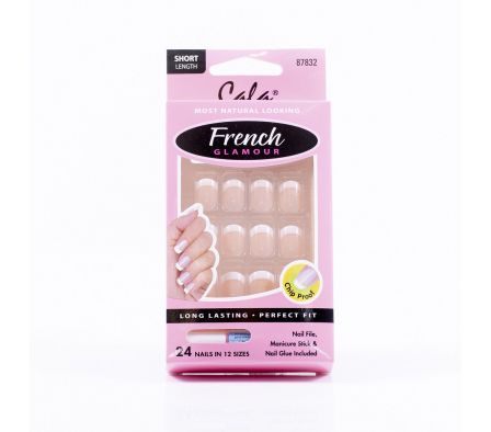 Cala esmalte uñas francesita corto con pegamento fr.