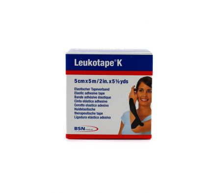LEUKOTAPE K COLOR NEGRO 5 CM CJ X 5 MTS