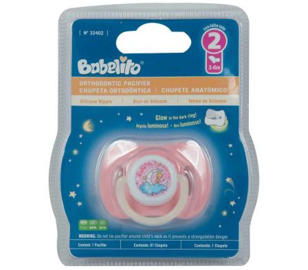 Babelito chupete anat.n°2 luminoso rosa blister1 unid.