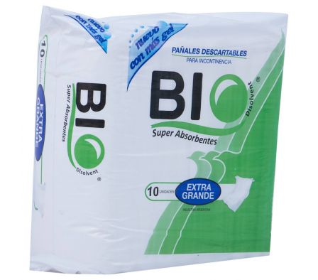 Bio Disolvent pañal adulto extra grande paq.10 unid.