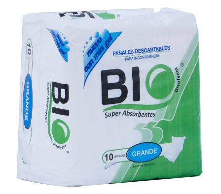 Bio Disolvent pañal adulto grande paq.10 unid.