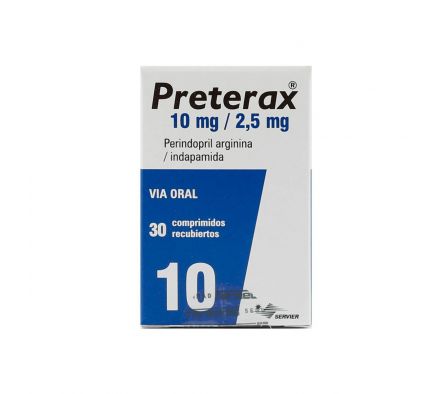 PRETERAX 10 MG  2,5 MG. FR. X 30 COMP. REC.