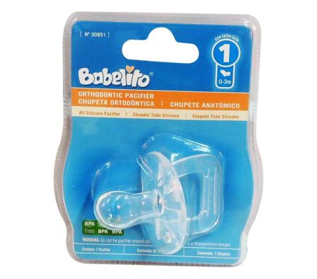 Babelito chupete anat.n°1 silicona trasparente cj1 unid.