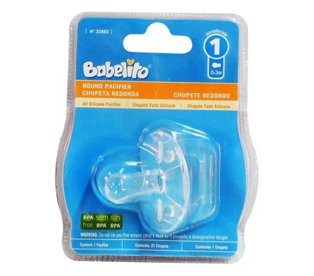 Babelito chupete red.n°1 silic. trasparent blister1 unid.