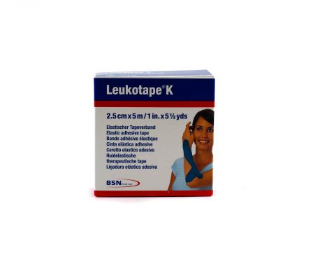 LEUKOTAPE K COLOR AZUL 2,5 CM CJ X 5 MTS
