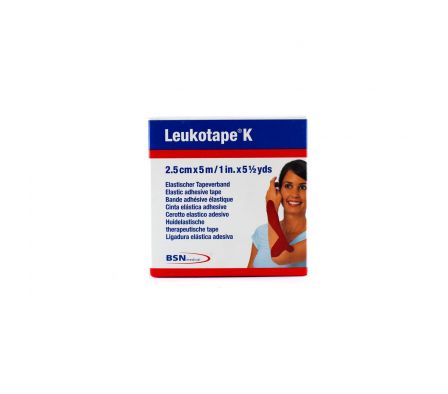 LEUKOTAPE K COLOR ROJO 2,5 CM CJ X 5 MTS