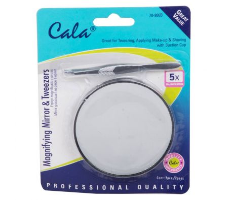 Cala espejo con aumento + pinza de cejas kit