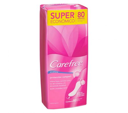 Care Free protector diario compact sin perfume paq.80 uni./.