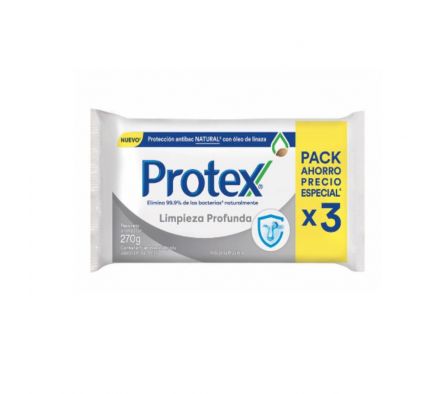 Protex jabon limpieza profunda x 90 gr pack3 unid.