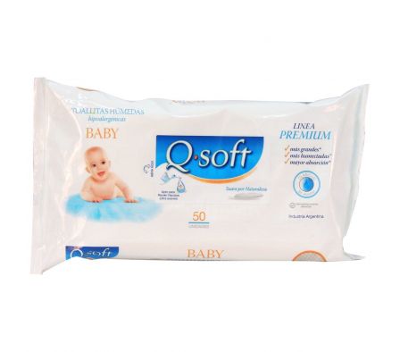 Q Soft toallitas humedas baby clasica paq.50 premium unid.