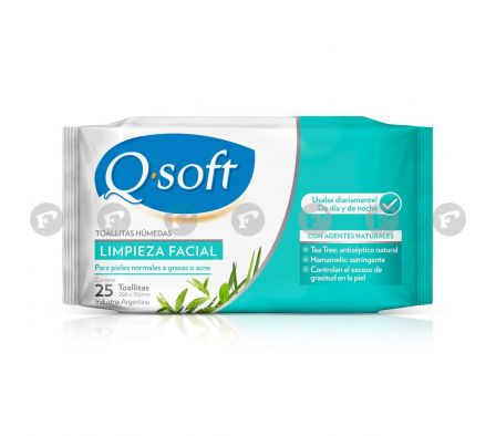 Q Soft toallitas desmaq. piel grasa o acneica 25 nidades