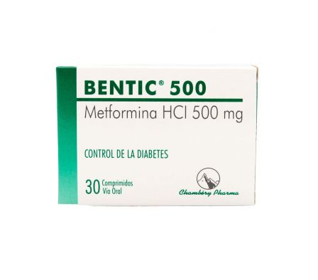 Bentic Metformina Hcl 500 mg - Caja de 30 comprimidos