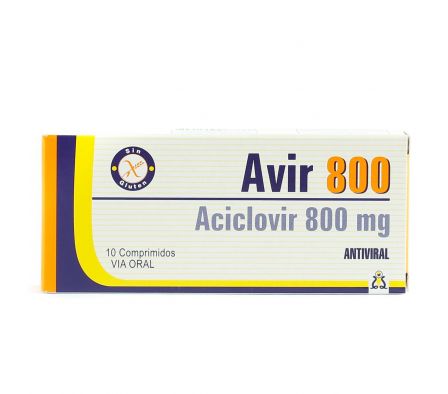 AVIR 800 MG. CJ X 10 COMP.