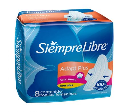 Siempre Libre toalla fem maxsuave fit c/a paq.8 unid.