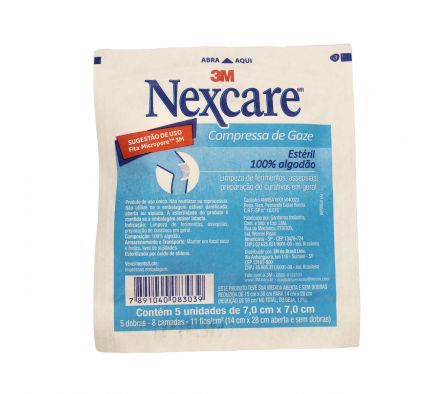 GASA ESTERIL NEXCARE 7 CM X 7 CM SOBRE X 5 UNID.