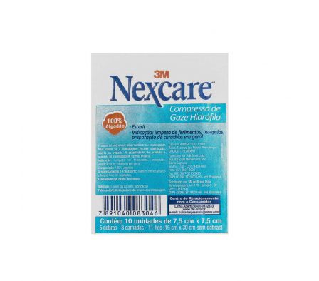 GASA ESTERIL NEXCARE X 7,5 CM SOBRE X 10 UNID.