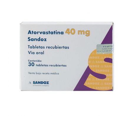 ATORVASTATINA 40 MG. SANDOZ CJ X 30 COMP.