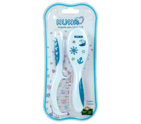 Kuka set para pelo soft (cepillo + peine) azul unid.1