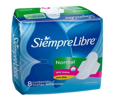 Siempre Libre toalla fem maxsuave normal c/a paq.8 unid.