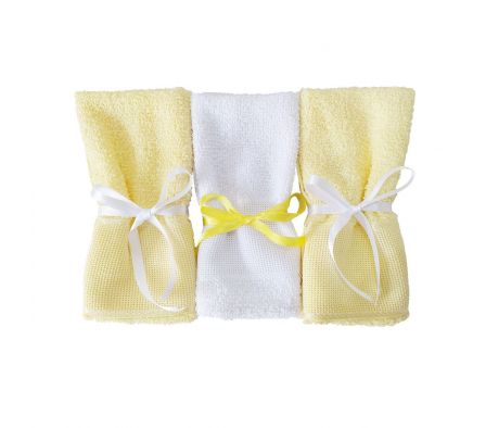 Zm set de toallita amarillo/blanco  x 3 ./.