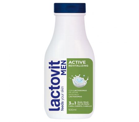 Lactovit gel de baño men active  revitalizante fr.500 ml.