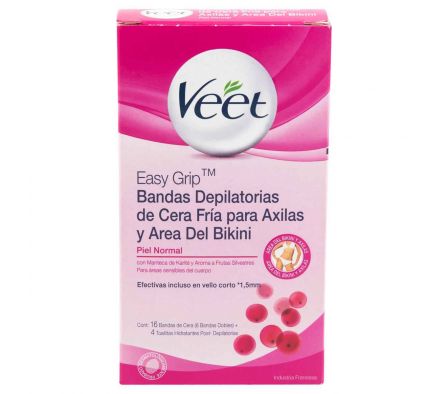 Veet bandas depilatorias axila/bikini normal cj16 unid../.