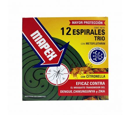 ESPIRALES MAPEX TRIO C/ CITRONELLA 2 EN 1 CJ