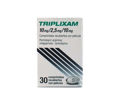 TRIPLIXAM 10MG 2,5MG 10MG. FRASCO X 30 COMP. REC.